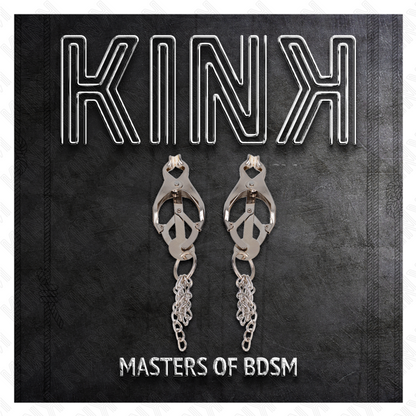 KINK - JAPANESE CLOVER NIPPLE CLAMPS WITH LITTLE CHAINS SILVER - My naughty haven #