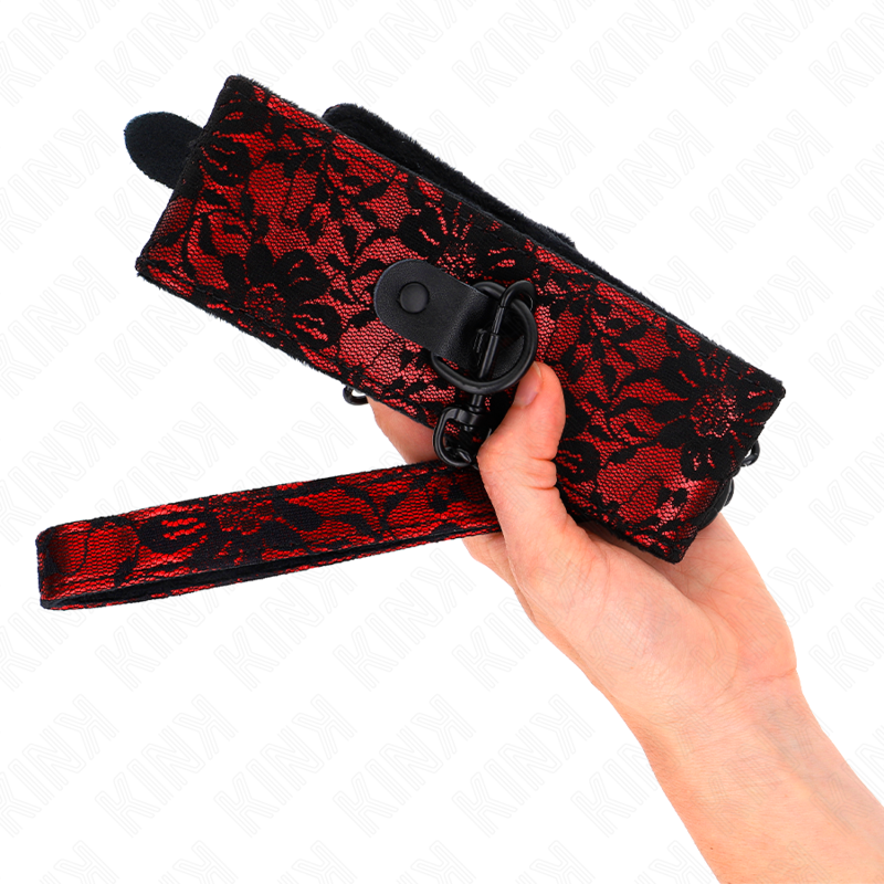 KINK - LACE NECKLACE WITH BELT WITH REAL LEATHER BELT 105 CM / 44 X 5.5 CM - My naughty haven #