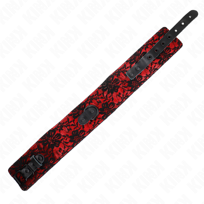 KINK - LACE NECKLACE WITH BELT WITH REAL LEATHER BELT 105 CM / 44 X 5.5 CM - My naughty haven #