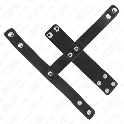 KINK - LEATHER PENIS CAGE RING WITH ADJUSTABLE BALL DIVIDER - My naughty haven #