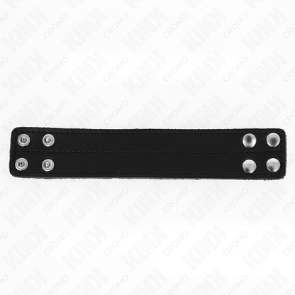 KINK - LEATHER PENIS RING WITH PRESSURE CLOSURE 18.5 X 3.3 CM - My naughty haven #