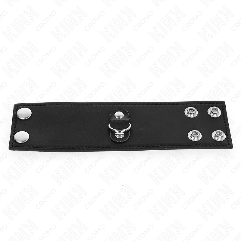 KINK - LEATHER PENIS RING WITH PRESSURE CLOSURE 18 X 5 CM - My naughty haven #