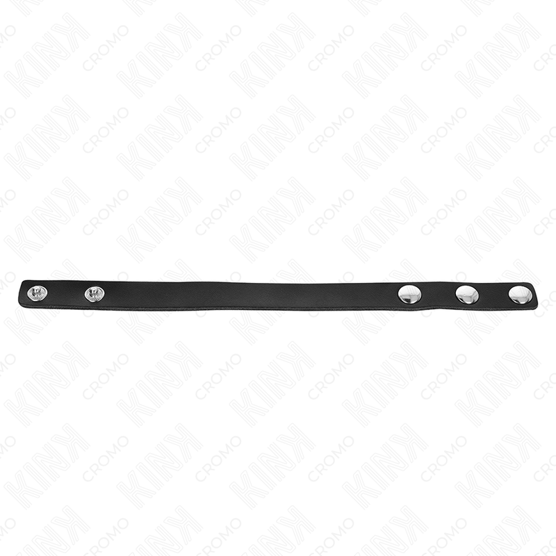 KINK - LEATHER PENIS RING WITH PRESSURE CLOSURE 21.5 X 1.5 CM - My naughty haven #