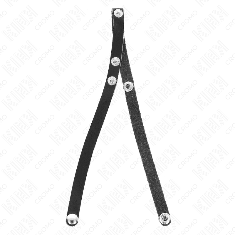 KINK - LEATHER PENIS RING WITH PRESSURE CLOSURE 39 X 1 CM - My naughty haven #