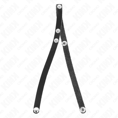 KINK - LEATHER PENIS RING WITH PRESSURE CLOSURE 39 X 1 CM - My naughty haven #