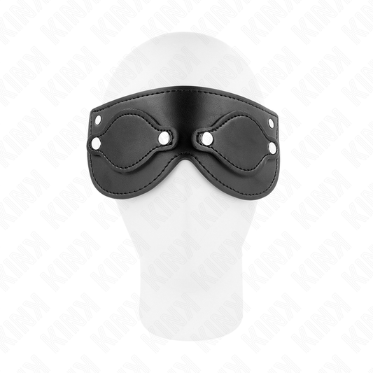KINK - LEATHERETTE MASK WITH DETACHABLE EYE COVERS 22 x 9 CM - My naughty haven #