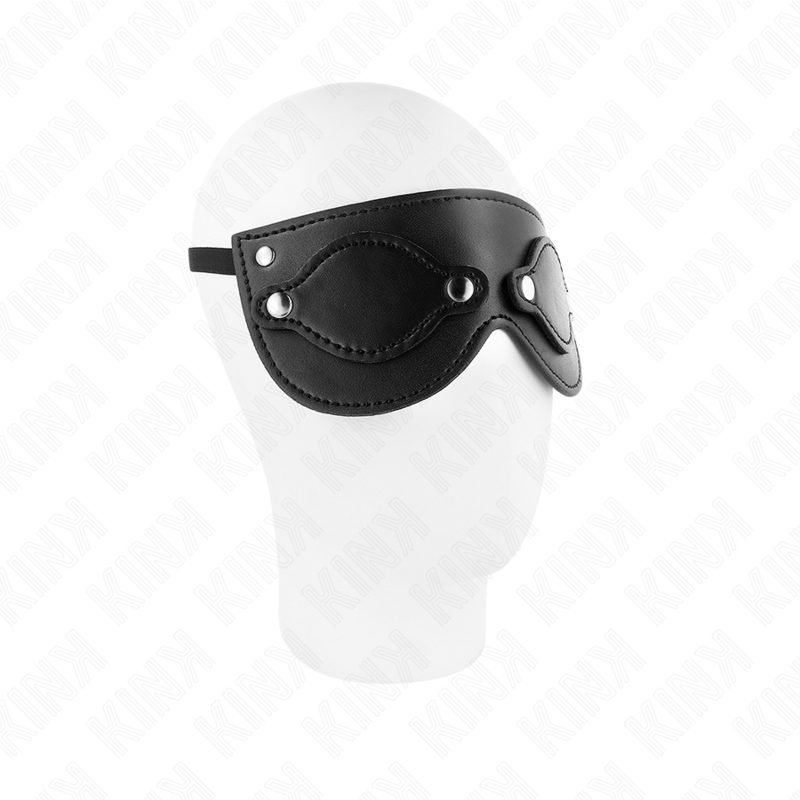 KINK - LEATHERETTE MASK WITH DETACHABLE EYE COVERS 22 x 9 CM - My naughty haven #
