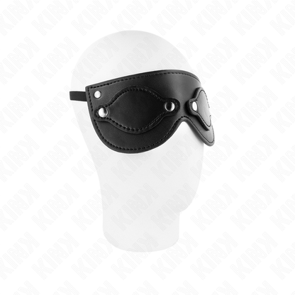 KINK - LEATHERETTE MASK WITH DETACHABLE EYE COVERS 22 x 9 CM - My naughty haven #