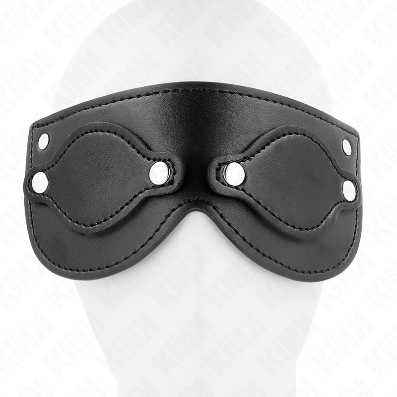 KINK - LEATHERETTE MASK WITH DETACHABLE EYE COVERS 22 x 9 CM - My naughty haven #