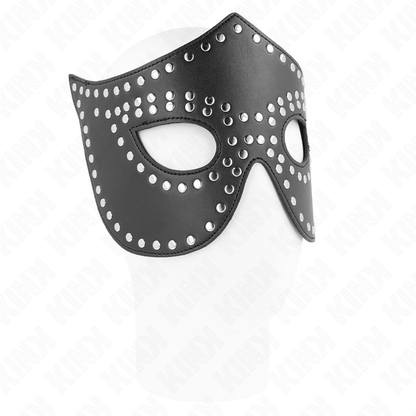 KINK - LEATHERETTE MASK WITH RIVETS MODEL 2 30 x 12 CM - My naughty haven #