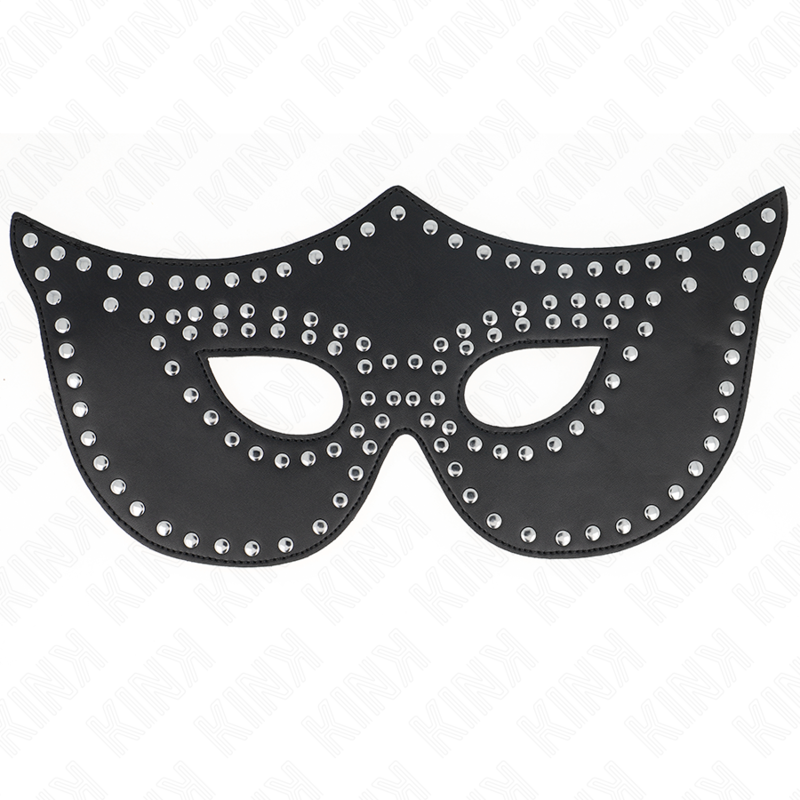 KINK - LEATHERETTE MASK WITH RIVETS MODEL 2 30 x 12 CM - My naughty haven #