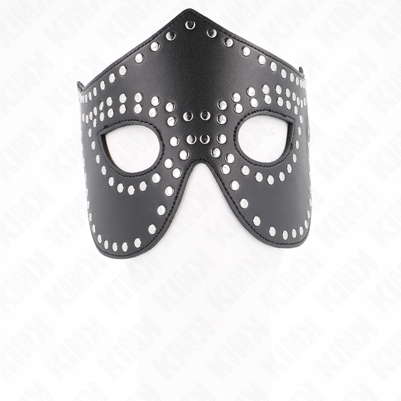 KINK - LEATHERETTE MASK WITH RIVETS MODEL 2 30 x 12 CM - My naughty haven #