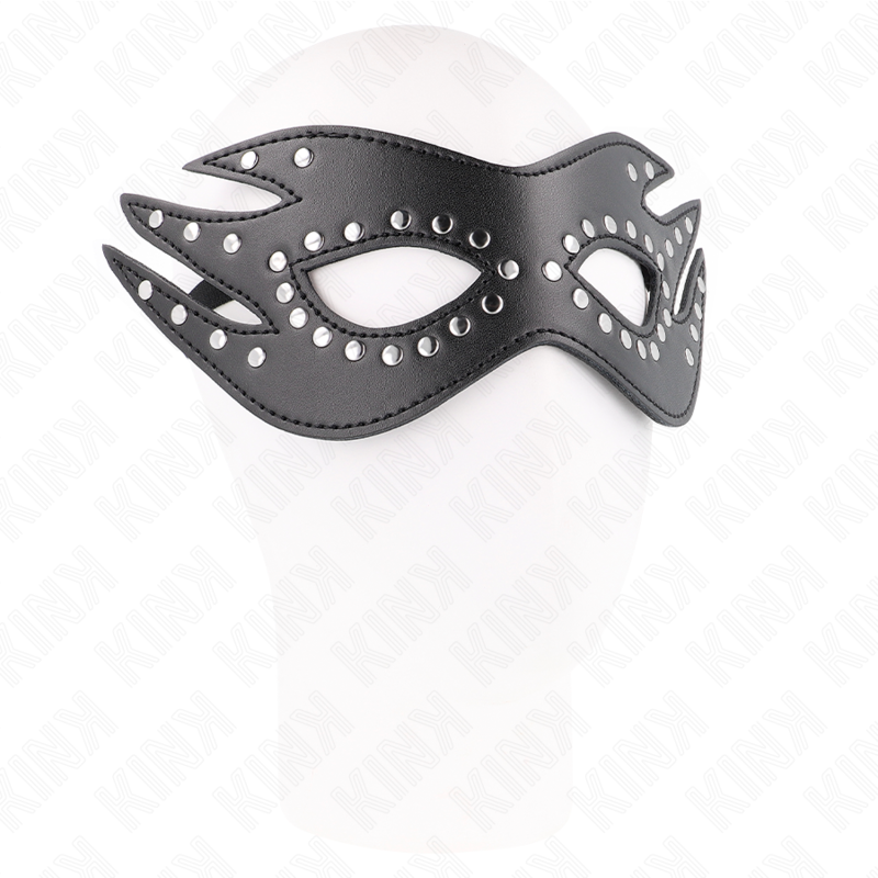 KINK - LEATHERETTE MASK WITH RIVETS MODEL 3 26 x 9.5 CM - My naughty haven #