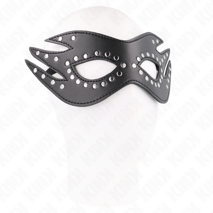 KINK - LEATHERETTE MASK WITH RIVETS MODEL 3 26 x 9.5 CM - My naughty haven #