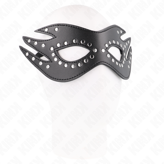KINK - LEATHERETTE MASK WITH RIVETS MODEL 3 26 x 9.5 CM - My naughty haven #