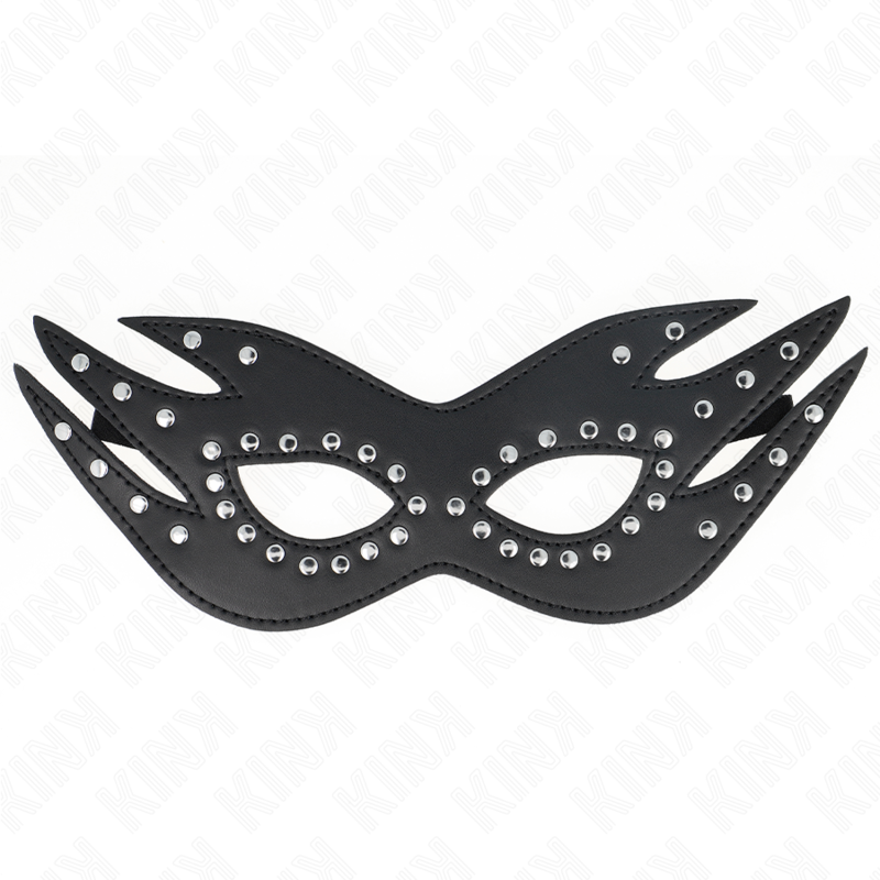 KINK - LEATHERETTE MASK WITH RIVETS MODEL 3 26 x 9.5 CM - My naughty haven #