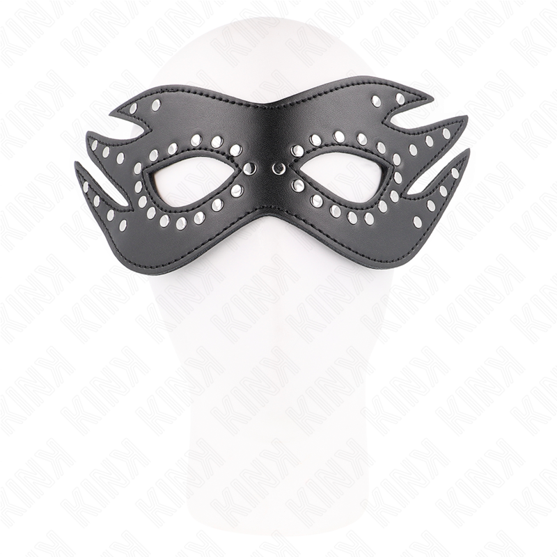 KINK - LEATHERETTE MASK WITH RIVETS MODEL 3 26 x 9.5 CM - My naughty haven #