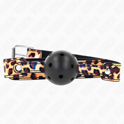 KINK - LEOPARD BREATHABLE BALL 4.5 CM GAG 65 x 2.5 CM - My naughty haven #