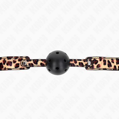 KINK - LEOPARD BREATHABLE BALL 4.5 CM GAG 65 x 2.5 CM - My naughty haven #