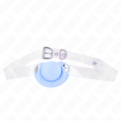 KINK - LIGHT BLUE PACIFIER SHAPED GAG 5.5 x 4 CM ADJUSTABLE 43-60 CM - My naughty haven #