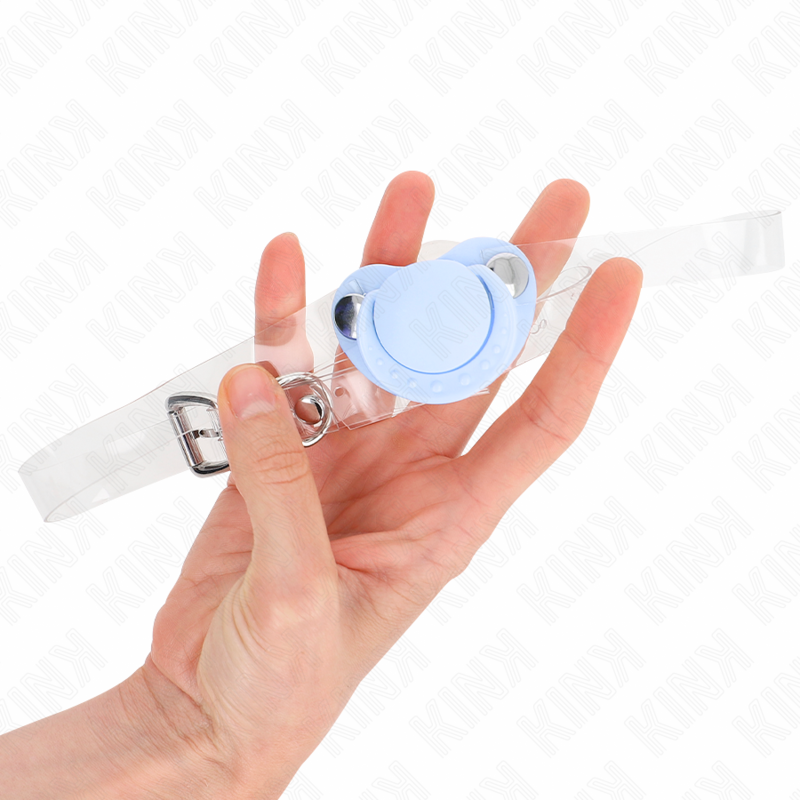 KINK - LIGHT BLUE PACIFIER SHAPED GAG 5.5 x 4 CM ADJUSTABLE 43-60 CM - My naughty haven #