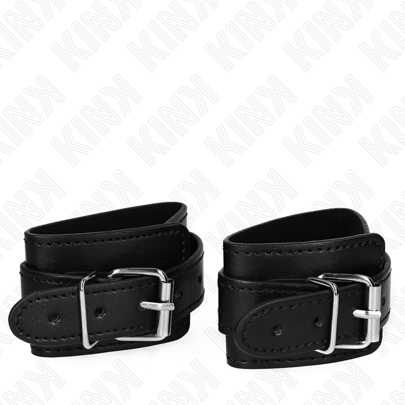 KINK - LOCKABLE DUNGEON WRIST RESTRAINTS BLACK ADJUSTABLE 21-28 CM X 5.5 CM - My naughty haven #