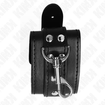 KINK - LOCKABLE DUNGEON WRIST RESTRAINTS BLACK ADJUSTABLE 21-28 CM X 5.5 CM - My naughty haven #