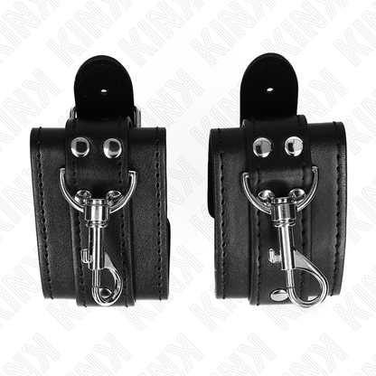 KINK - LOCKABLE DUNGEON WRIST RESTRAINTS BLACK ADJUSTABLE 21-28 CM X 5.5 CM - My naughty haven #