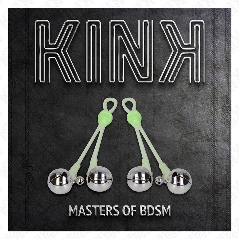 KINK - LUMINOUS SKULL NIPPLE CLAMPS WITH RING BELLS ADJUSTABLE GREEN / SILVER - My naughty haven #