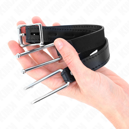 KINK - METAL HOOK GAG 11.5 CM WITH LEATHERETTE STRAP ADJUSTABLE 39-58 CM X 2 CM - My naughty haven #