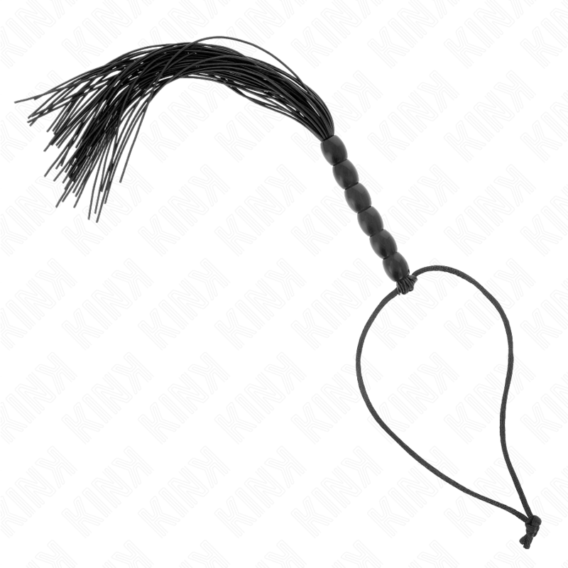 KINK - MINI SILICONE WHIP WITH 6 BLACK BEADS 26 CM - My naughty haven #