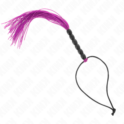 KINK - MINI SILICONE WHIP WITH 6 PURPLE BEADS 26 CM - My naughty haven #