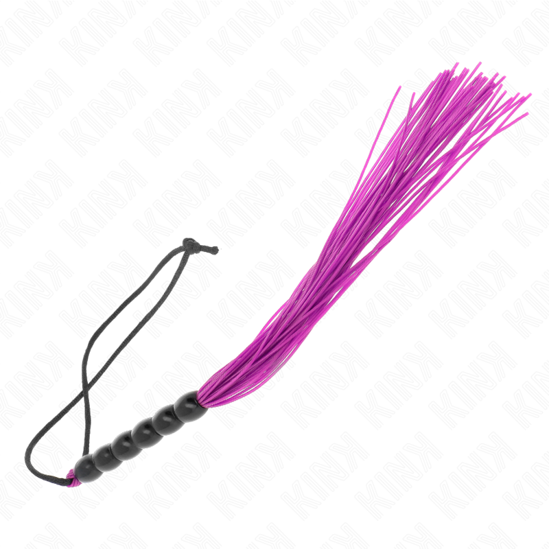 KINK - MINI SILICONE WHIP WITH 6 PURPLE BEADS 26 CM - My naughty haven #