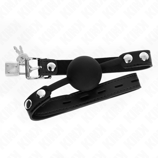 KINK - MODEL 1 SILICONE BALL 4 CM GAG WITH LOCK 60 x 2 CM - My naughty haven #