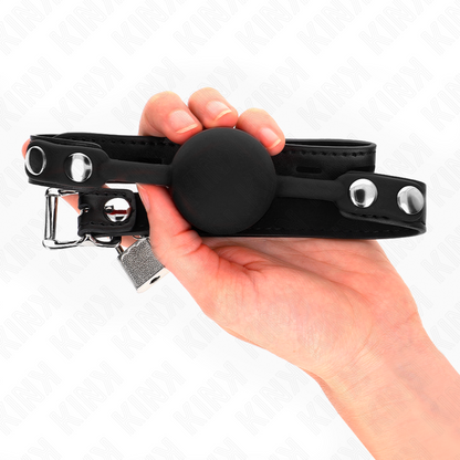 KINK - MODEL 1 SILICONE BALL 4 CM GAG WITH LOCK 60 x 2 CM - My naughty haven #