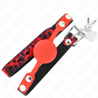 KINK - MODEL 2 SILICONE BALL 4 CM GAG WITH LOCK 60 x 2 CM - My naughty haven #
