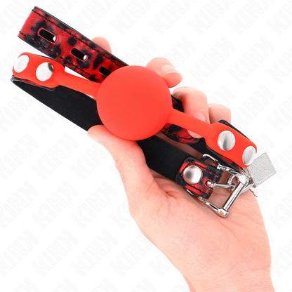 KINK - MODEL 2 SILICONE BALL 4 CM GAG WITH LOCK 60 x 2 CM - My naughty haven #