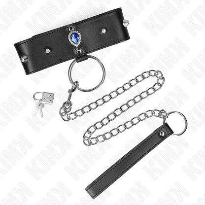 KINK - NECKLACE 65 CM WITH STRAP WITH BLUE DIAMONDS ADJUSTABLE 36-43 CM X 5 CM - My naughty haven #