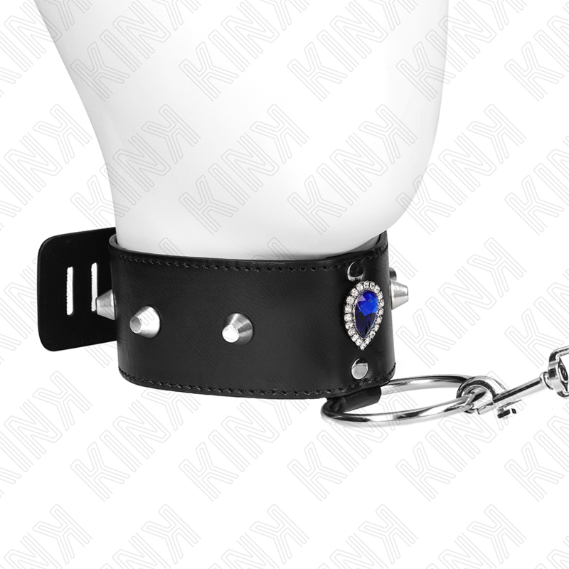 KINK - NECKLACE 65 CM WITH STRAP WITH BLUE DIAMONDS ADJUSTABLE 36-43 CM X 5 CM - My naughty haven #