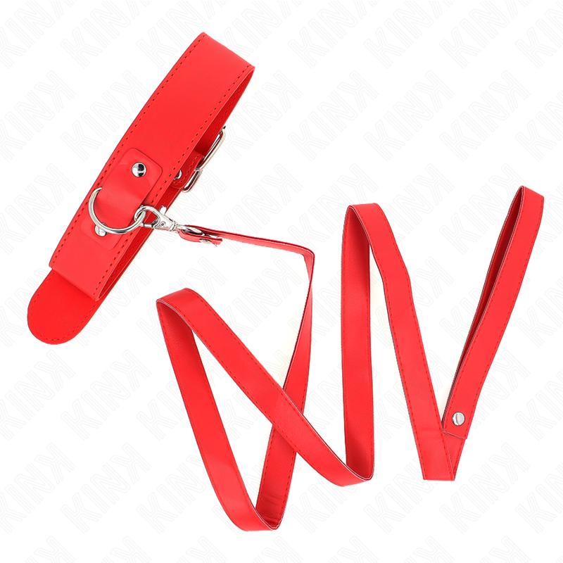 KINK - NECKLACE WITH BELT 116 CM ROJO STRAP ADJUSTABLE 32-50 CM X 8 CM - My naughty haven #