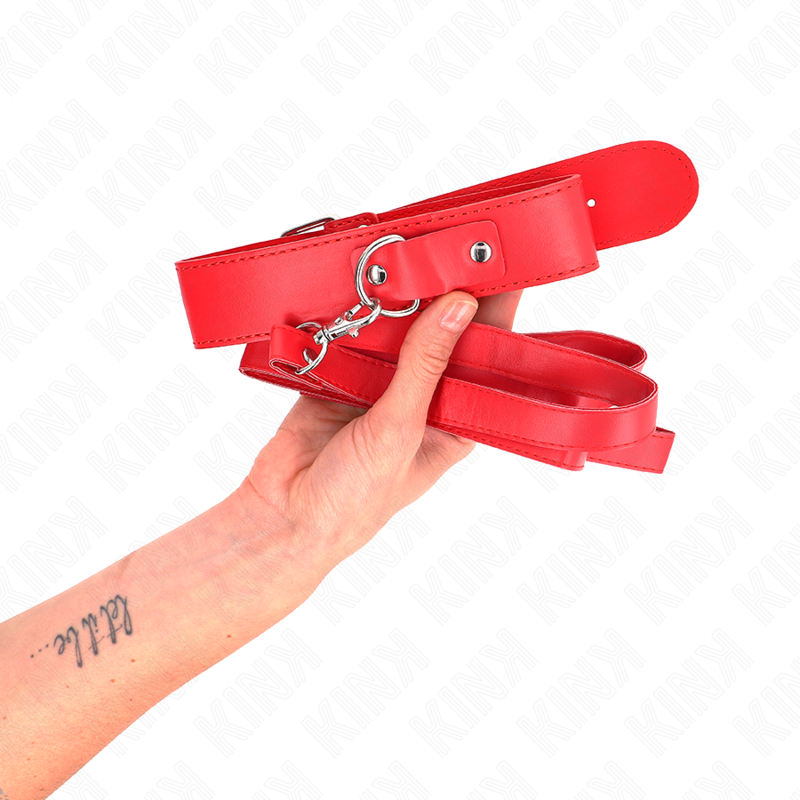 KINK - NECKLACE WITH BELT 116 CM ROJO STRAP ADJUSTABLE 32-50 CM X 8 CM - My naughty haven #