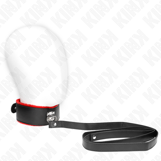 KINK - КОЛИЕ С КОЛАНА 116 СМ С ЧЕРВЕНА КОЖЕНА КАИШКА, РЕГУЛИРУЕМА 40-48 СМ X 6 СМ