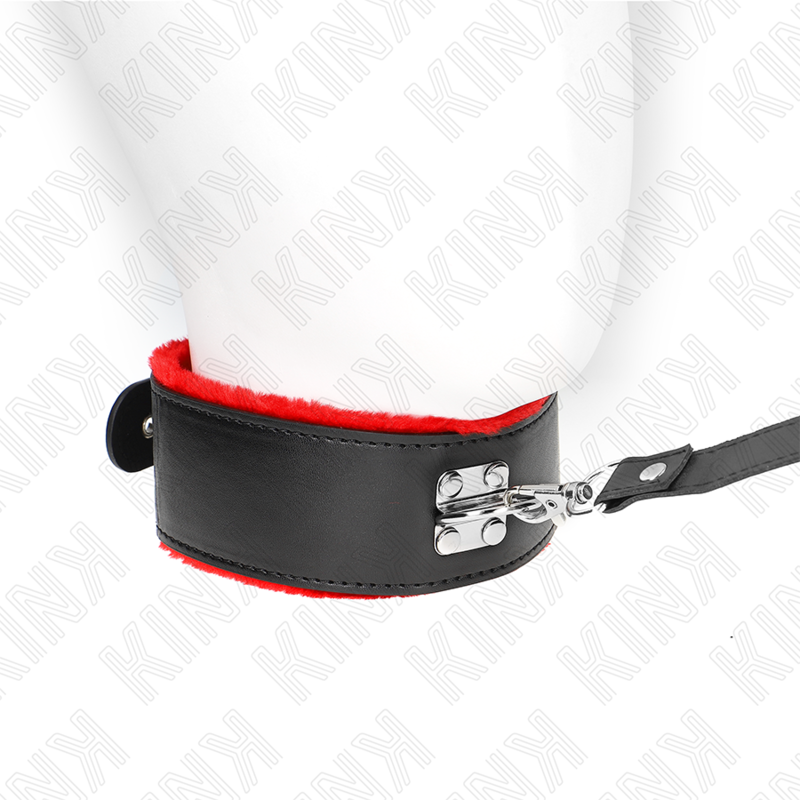 KINK - NECKLACE WITH BELT 116 CM WITH RED LEATHER STRAP ADJUSTABLE 40-48 CM X 6 CM - My naughty haven #