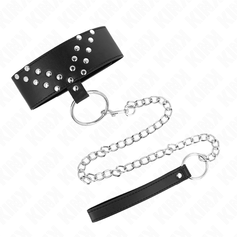 KINK - NECKLACE WITH BELT 65 CM WITH V RIVET ADJUSTABLE 36-43 CM X 5 CM - My naughty haven #