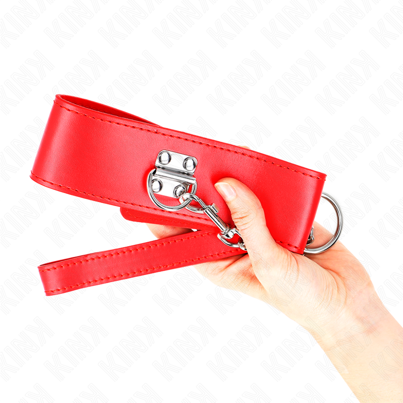 KINK - NECKLACE WITH BELT 65 CM WITH WIDE RED STRAP ADJUSTABLE 33.5-41 CM X 5 CM - My naughty haven #