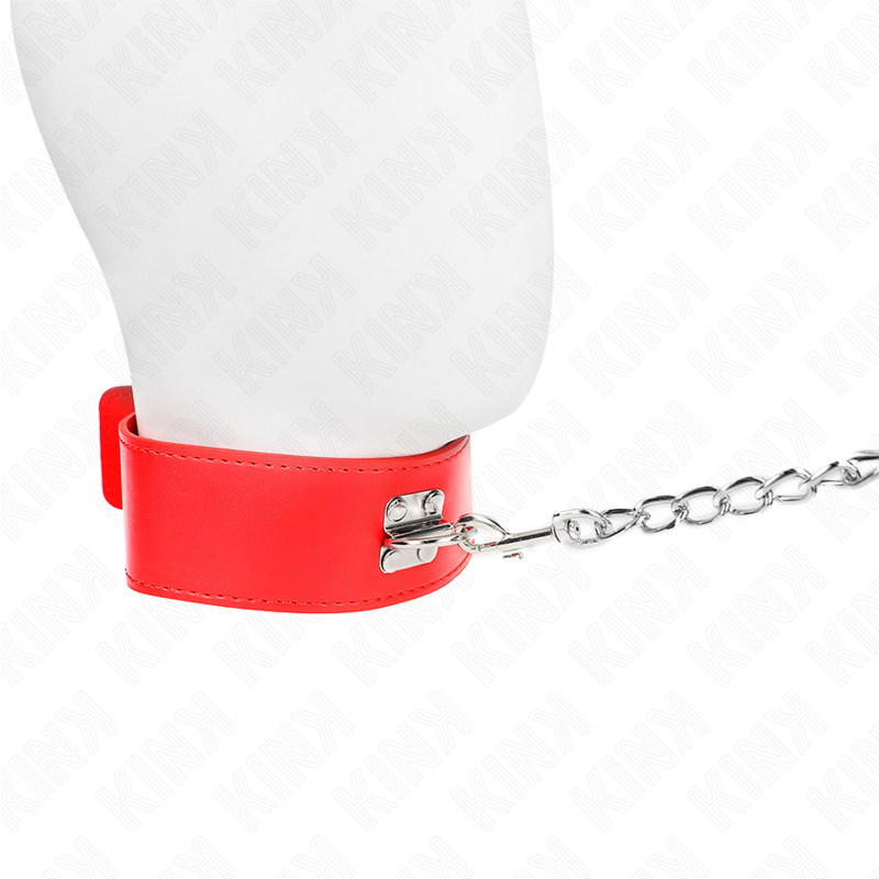 KINK - NECKLACE WITH BELT 65 CM WITH WIDE RED STRAP ADJUSTABLE 33.5-41 CM X 5 CM - My naughty haven #
