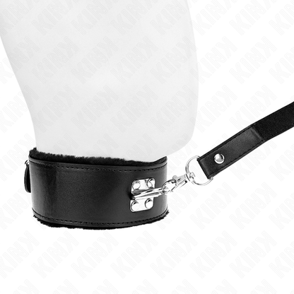 KINK - NECKLACE WITH LEASH 116 CM WITH SILVER STUDS MODEL 4 BLACK ADJUSTABLE 40-48 CM X 6 CM - My naughty haven #