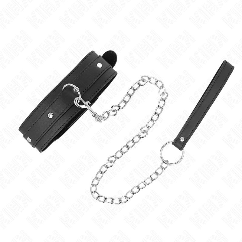 KINK - NECKLACE WITH LEASH 65 CM 1 RING ADJUSTABLE 38-49 CM X 5 CM - My naughty haven #