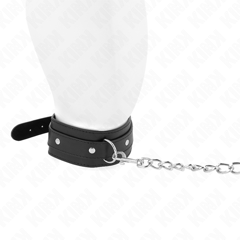 KINK - NECKLACE WITH LEASH 65 CM 1 RING ADJUSTABLE 38-49 CM X 5 CM - My naughty haven #