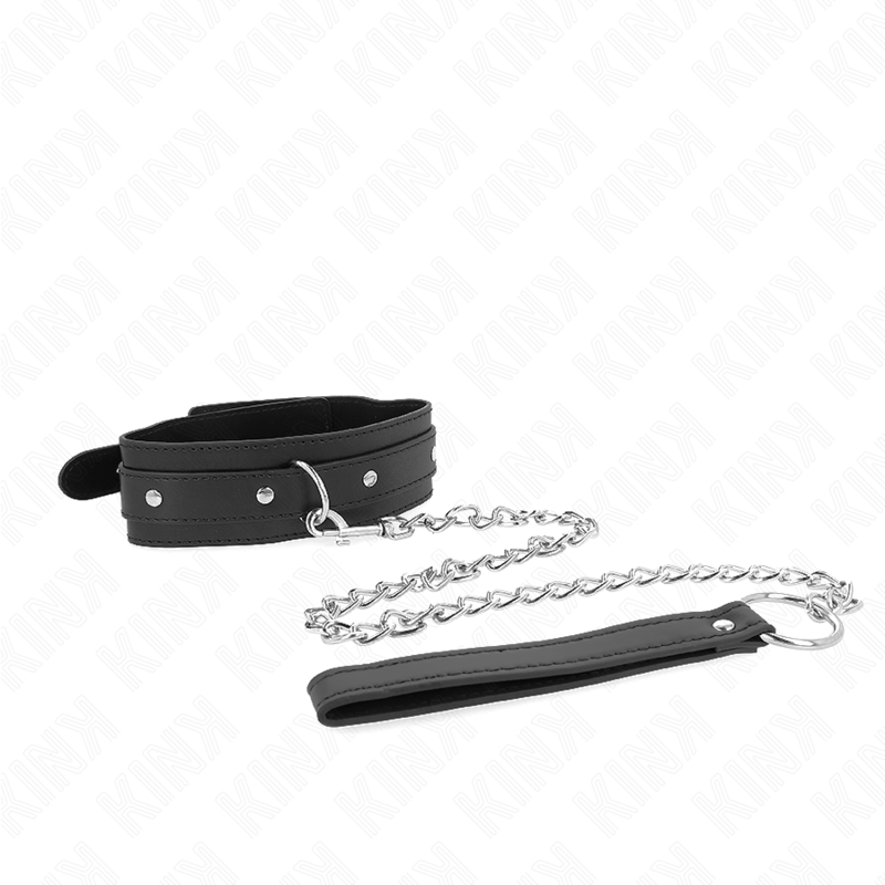 KINK - NECKLACE WITH LEASH 65 CM 1 RING ADJUSTABLE 38-49 CM X 5 CM - My naughty haven #